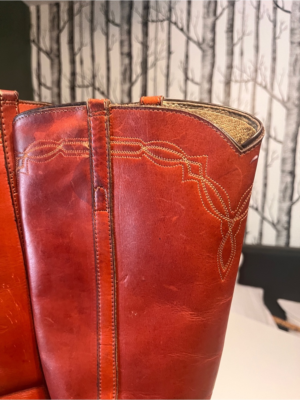 Vintage FRYE Women's Tall Leather Riding Boots - Red - Picture 3 of 10